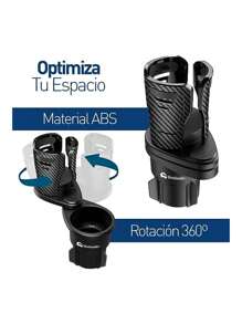 Portavaso Para Auto Doble Ajustable, Soporte para Bebidas, Portavasos, Bluelander. - Negro - Ver 3