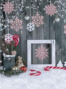 8 Stücke Weihnachten Glitzer Schneeflocken Dekoration, Silber/Gold/Rosa Kunststoff Schneeflocke für Weihnachtsbaumdekoration, 10,2 cm, kleine glänzende Schneeflocken Dekoration, für Winterwunderland Weihnachtsparty Dekoration