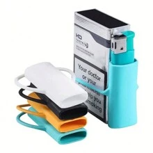 1pc Creative Lighter Protective Cover Mini Silicone Lighter Case - Green - View 4