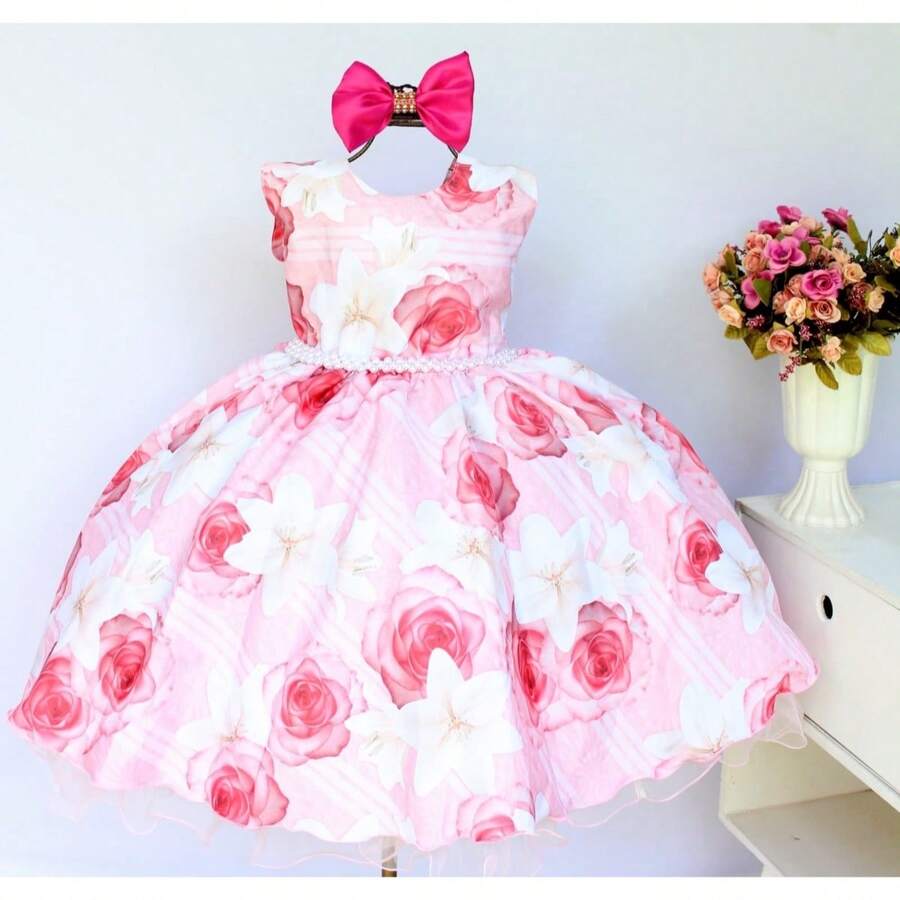 Young Girls Dresses - Màu Hồng baby - Xem 1