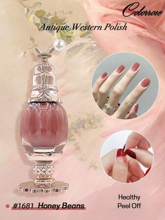 COLORROSE 11ml 可撕式指甲油，指甲凝胶，水性，含滋养油，亮釉色，快干，圆形刷头，方便涂抹