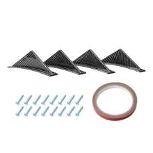 1set Glossy Black Triangle-shaped Car Rear Diffuser With Carbon Fiber Bottom Plate & Lips And Bumper Decoration For Better Aerodynamics - Black - View 3