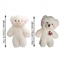 1pc Cute Plush Bear Toy Box/bag Keychain Pendant - Pink - View 5