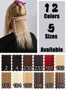 Black Brown 20" 24" 28" 32" 40" Synthetic Hair Extensions Hairpiece 5 Clips Long Straight Heat Resistant Hair Piece Natural  Hairstyle For Women