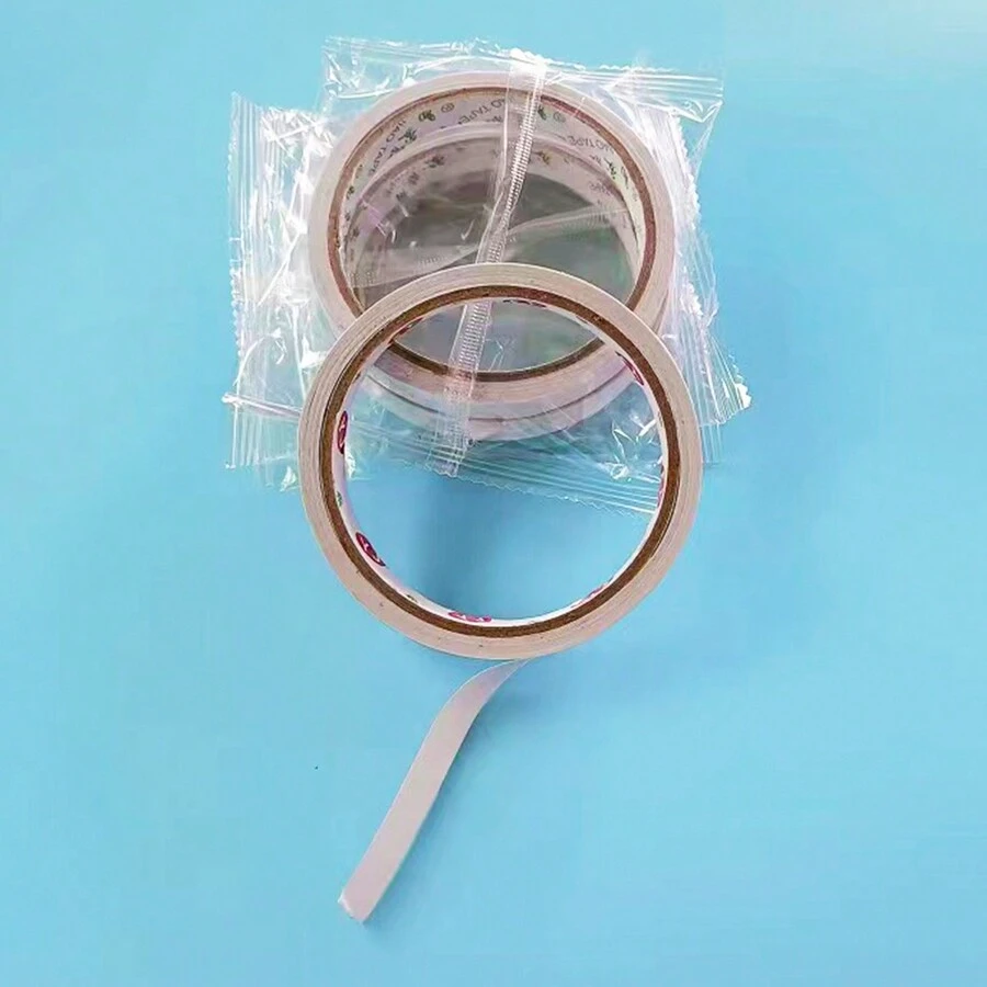 1卷高粘度白色雙面膠帶,適用於學生手工藝品和辦公用品,薄雙面膠黏紙 - 白色 - 查看 1