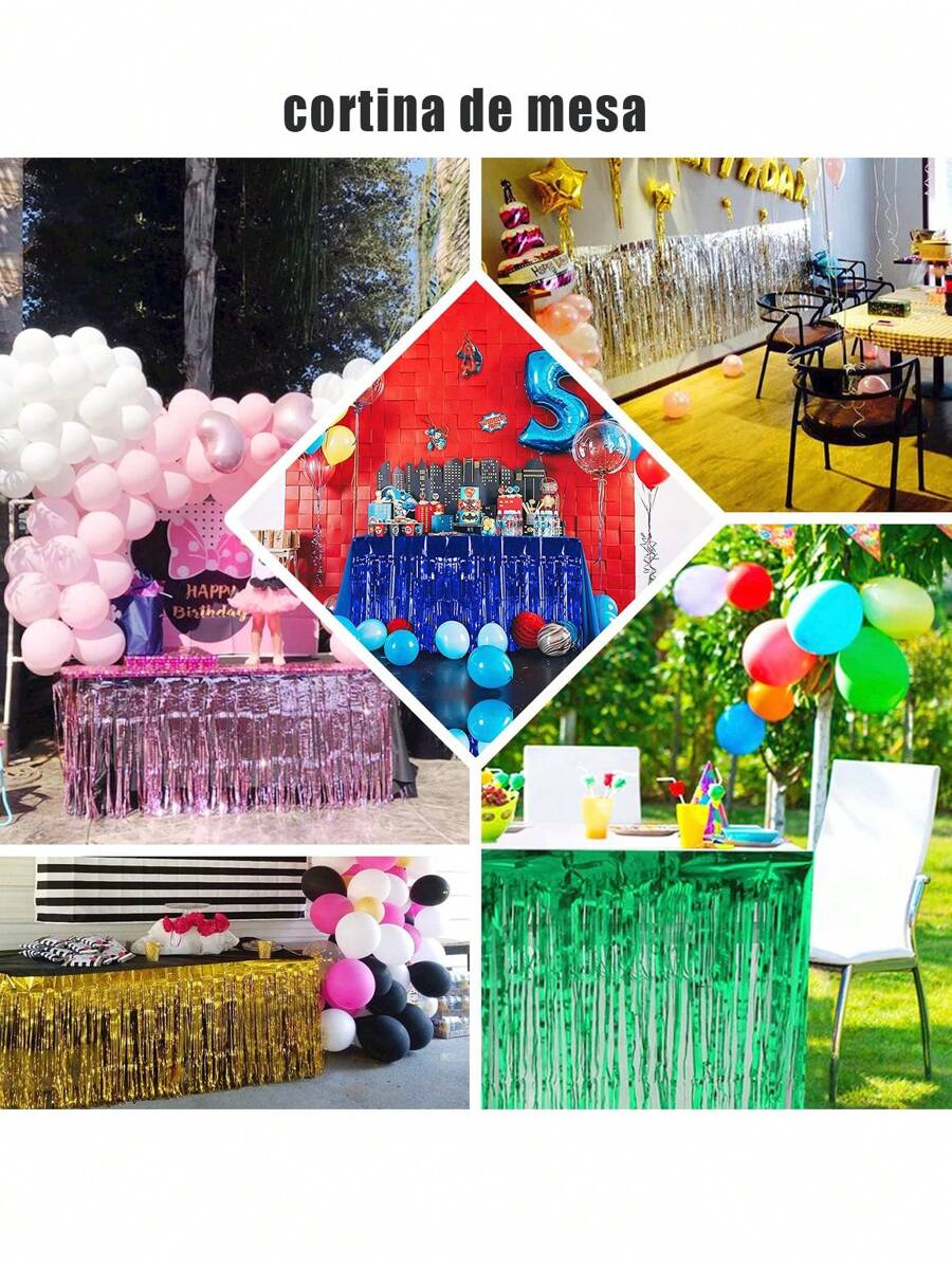 Decorative Party Curtains - Metal Table Curtain, Metal Table, Party Decoration, Party Tablecloths, Unique And Creative Decoration For Events And Celebrations - Transform Your Space