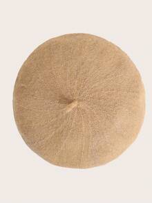 1pc Khaki Color Knitted Beret Hat For Children - Khaki - View 2