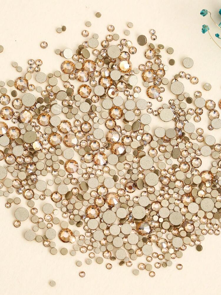 Mixed Size Glass Rhinestones Non Hotfix FlatBack Glue On Nail Gems Strass Glitter Bling Rhinestone Crystal Beads For Nail Art, Shoes , Bags , Dress, Mugs, Bottles, Tumblers, Mobile ,MakeUp DIY Accessories