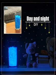 500入組3cm-5cm人造樹脂夜光石,可充電的螢光石礫石,用於魚缸水族館的裝飾性發光石頭,室外裝飾,花園,小徑,車道,水族館的裝飾 - 藍色 - 查看 11