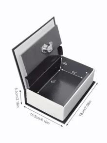 Book Safe Box - Small Size Black Dictionary Key Style - Black - View 8