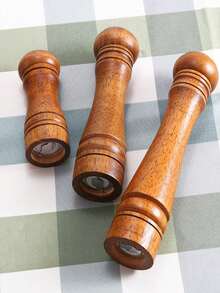 1 件木胡椒研磨機,手動鹽和胡椒瓶,非常適合廚房、燒烤、牛排