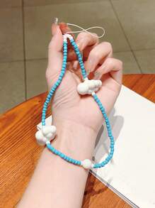 Hình đám Mây Điện thoại Chuỗi Dễ thương Vật rủ xuống Vòng tay Chống thất lạc Dây đeo cổ tay Phụ kiện - Màu xanh lam - Xem 2