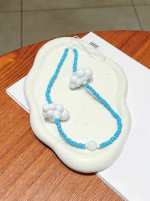 Hình đám Mây Điện thoại Chuỗi Dễ thương Vật rủ xuống Vòng tay Chống thất lạc Dây đeo cổ tay Phụ kiện - Màu xanh lam - Xem 3