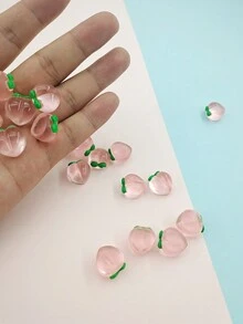 20pcs/set Cute Transparent Cartoon Peach Shaped Diy Accessories With Adhesive Backing For Daily Crafting - Multicolor - View 5