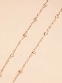 1pc New Simple & Stylish Beaded Waist Chain - Gold - View 3