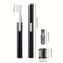 升級版眉毛修剪器,精確的女性電動剃刀,電池驅動的臉部毛髮除去器,沒有梳子感,適用於臉部、下巴、頸部、上唇,桃紅色 - 彩色 - 查看 4