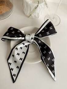 4件套女士蝴蝶印花长围巾、丝带、发带，适合休闲、度假、日常佩戴，优雅头巾，吸汗发带，秋冬季发带，女士发饰，柔软头巾 - 彩色 - 查看 4