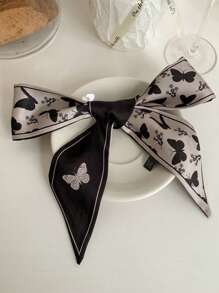 4件套女士蝴蝶印花长围巾、丝带、发带，适合休闲、度假、日常佩戴，优雅头巾，吸汗发带，秋冬季发带，女士发饰，柔软头巾 - 彩色 - 查看 6