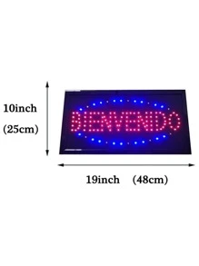Letrero Luminoso Neón Abierto Led Blanco Frío+ Rojo 48 cm X 25cm - Negro - Ver 4
