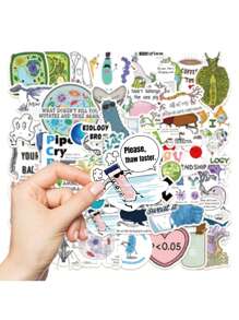 50pcs Fun Biology Science Waterproof Stickers - Multicolor - View 6