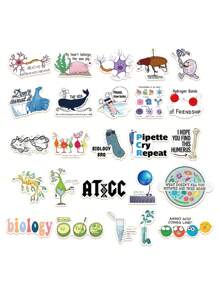 50pcs Fun Biology Science Waterproof Stickers - Multicolor - View 4