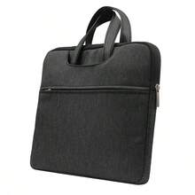 1 pieza Bolsa portátil para laptop de gran capacidad de 14 pulgadas, compatible con iPad - Negro - Ver 6