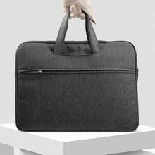 1 pieza Bolsa portátil para laptop de gran capacidad de 14 pulgadas, compatible con iPad - Negro - Ver 1