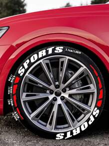 8 Piezas Etiquetas Adhesivas Con Letras Para Llantas De Automóvil Y Motocicleta De Goma Pvc Para Modificación De Rueda - Rojo - Ver 5