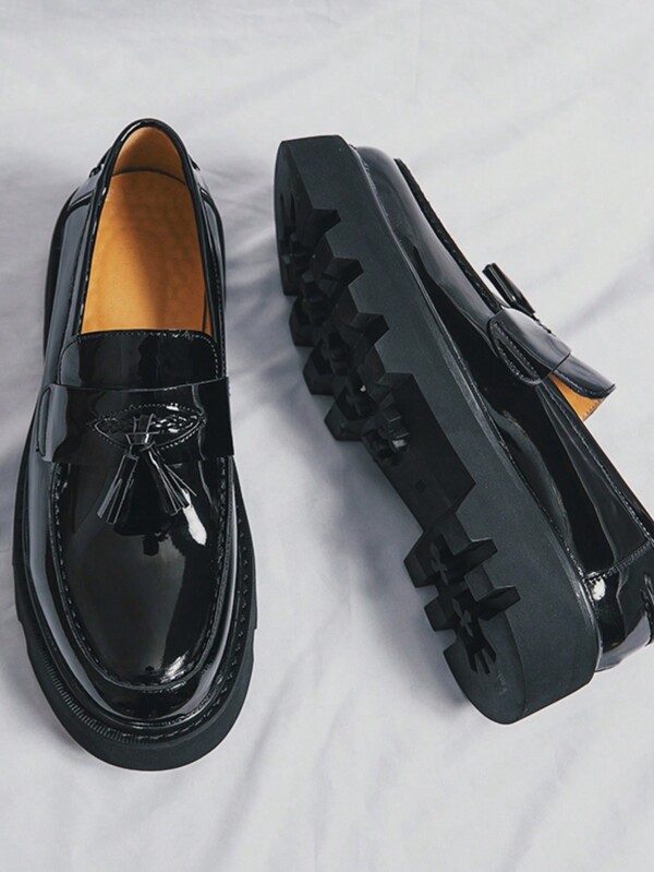 Nuove scarpe in pelle da uomo con suola spessa, nappe, rialzate, versatili, adatte per guida e pendolarismo, brogues. Scarpe in pelle con fondo morbido, per business formale e casual, adatte per matrimoni, per lo sposo e testimoni di nozze, per primavera/autunno