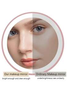 1 件高清便攜式迷你發光 Led 化妝鏡 - 旅行化妝鏡,發光折疊鏡 送給女士和女孩的完美禮物,便攜式折疊化妝鏡（粉紅色和白色） - 彩色 - 查看 8
