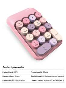 MOFII X910 筆記本無線數位鍵盤 - 粉紅色混彩 - 查看 5