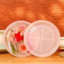 1pc Stylish Cup Mat Mold For Handmade Epoxy Resin Crafts, Suitable For Small Tea Cups - Light Grey - View 5