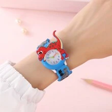 Cute Cartoon Silicone Dinosaur T-rex Watch With Rubber Strap For Children - Blue - View 3