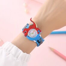 Cute Cartoon Silicone Dinosaur T-rex Watch With Rubber Strap For Children - Blue - View 4