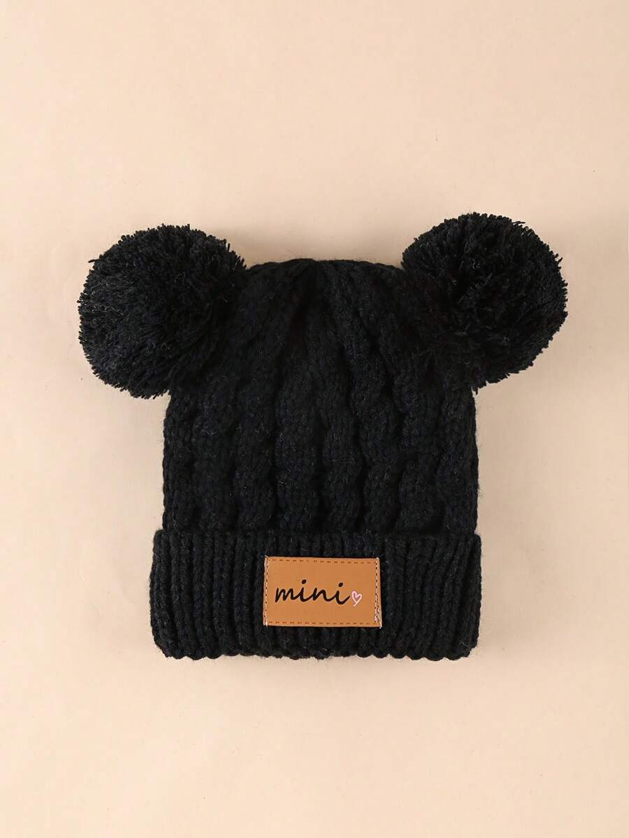 1 件裝柔軟保暖針織嬰兒帽子可愛舒適冬季嬰幼兒嬰兒無簷小便帽