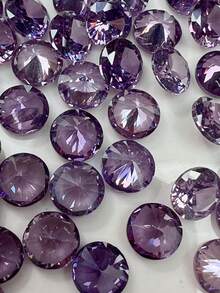 Cuentas Sueltas De Accesorios De Joyería Hechas A Mano Con Diamantes De Imitación Redondos De Cabeza De Talón Púrpura Y Base Puntiaguda - Morado - Ver 1