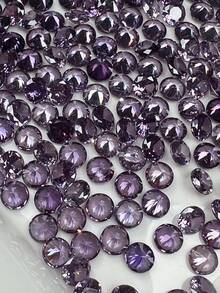 Cuentas Sueltas De Accesorios De Joyería Hechas A Mano Con Diamantes De Imitación Redondos De Cabeza De Talón Púrpura Y Base Puntiaguda - Morado - Ver 4