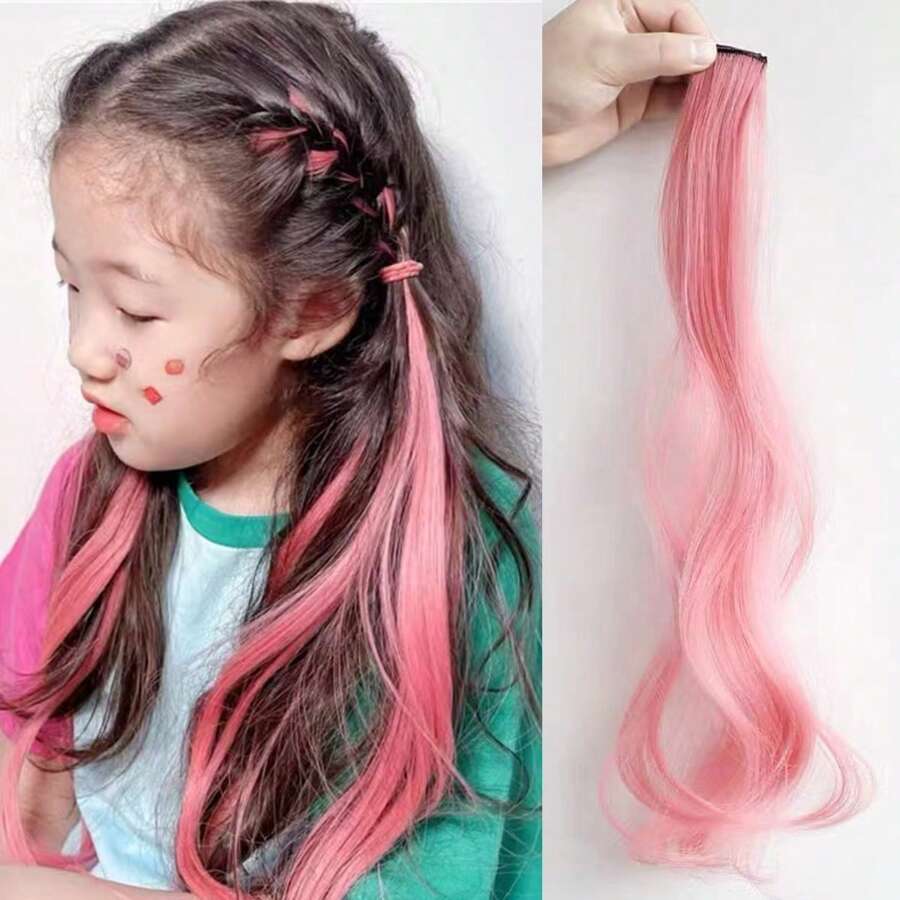 2入組流行街頭風格 Y2k 千禧世代 Kpop 表演髮條配件,適用於日常、舞台、比賽、攝影、沙灘 - 珊瑚粉 - 查看 1