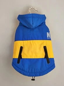 1件寵物防水拼色外套,狗狗保暖羊毛衣,適用於秋冬季節的貓和狗 - 黃色 - 查看 4