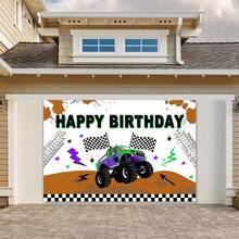 kreatwow 1 件卡车生日派对装饰卡车生日派对背景男孩卡车主题生日派对派对用品