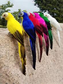 1 件 25 公分逼真鸚鵡花園裝飾創意草坪雕像動物鳥戶外花園派對道具裝飾 - 隨機顏色 - 查看 1