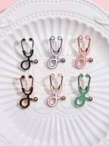 6 cái Bác sĩ Y tá Mini Ống nghe Trâm cài Pins Jackets áo Cổ áo tây Kim băng Cái túi Nút Vòng cổ Huy hiệu Món quà Y khoa Đồ trang sức - Nhiều màu - Xem 3