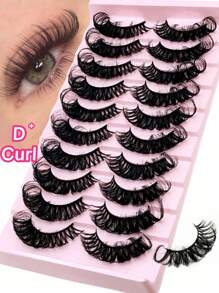 Asiteo 10 Pairs Natural Soft & Fluffy 3D Mink Eyelashes, Thick & Dense False Eyelashes, Create Messy Glamorous Mink Lashes, Lengthening & Curling, Enhance Eye Contour, Eyelash Extension Kit, Full Strip Lashes, Lengthen & Volumize Outer Corner - Black - View 1