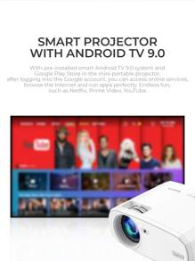HAVIT PJ202 PRO 全高清 1080P 智能投影仪，8500 流明家庭影院视频投影仪，兼容 USB/VGA/AV/智能手机/电视盒/笔记本电脑 - 白色 - 查看 6