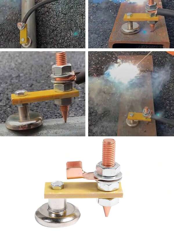 1pc Yellow Single Head Puncture Welding Tool, Double Strong