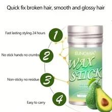 髮蠟棒適用於,頭髮造型蠟適用於平滑假髮,棒適用於頭髮不油膩造型頭髮棒適用於邊&捲毛頭髮,髮蠟棒 - 白色 - 查看 3