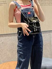 Pequeña Mochila Negra De Moda - Negro - Ver 2