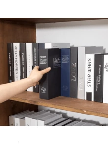 Book Safe Box - Small Size Black Dictionary Key Style - Black - View 4