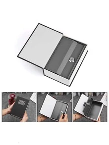 Book Safe Box - Small Size Black Dictionary Key Style - Black - View 7