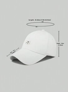 男士字母印花休閒棒球帽 - 白色 - 查看 3